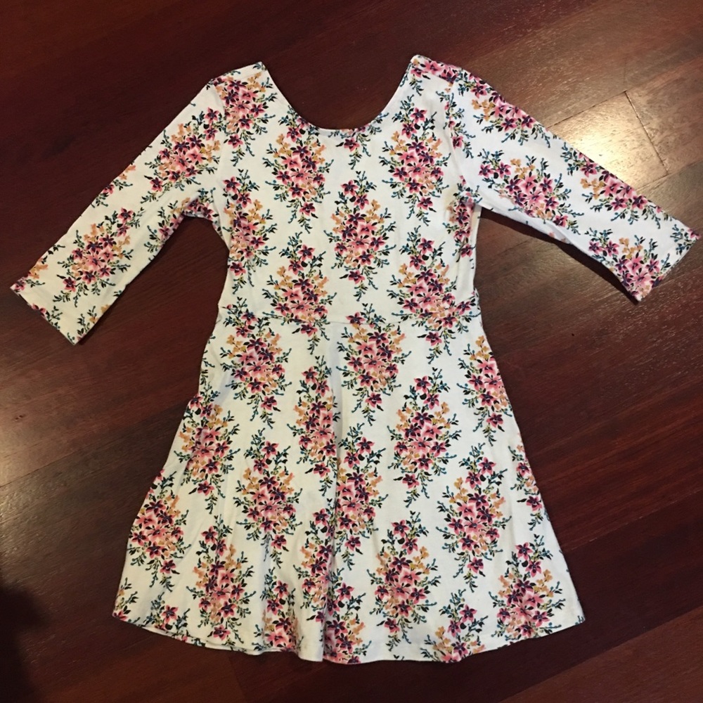 Light Old Navy 3/4 Sleeve White/Floral dress